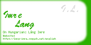 imre lang business card